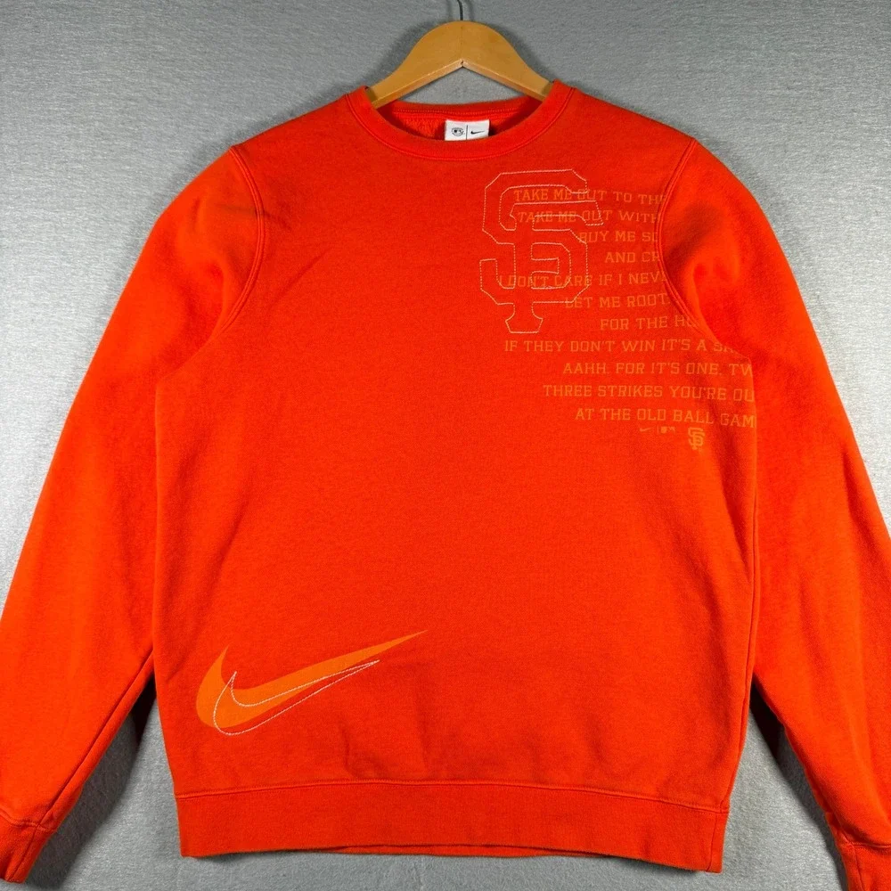 Nike San Francisco Giants MLB Orange Crewneck Sweatshirt Mens Small NKGX-89L